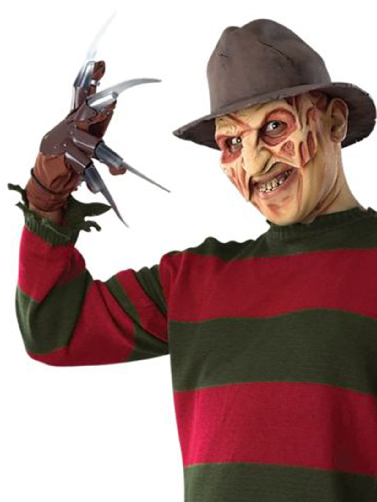 Freddy Krueger Deluxe Adult Sweater with Striped Design and Tattered Hem Halloween