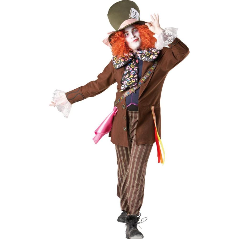 Disney Alice in Wonderland Mad Hatter Kids Costume – Jacket Top, Pants &amp; Hat with Wig, Multi Colour