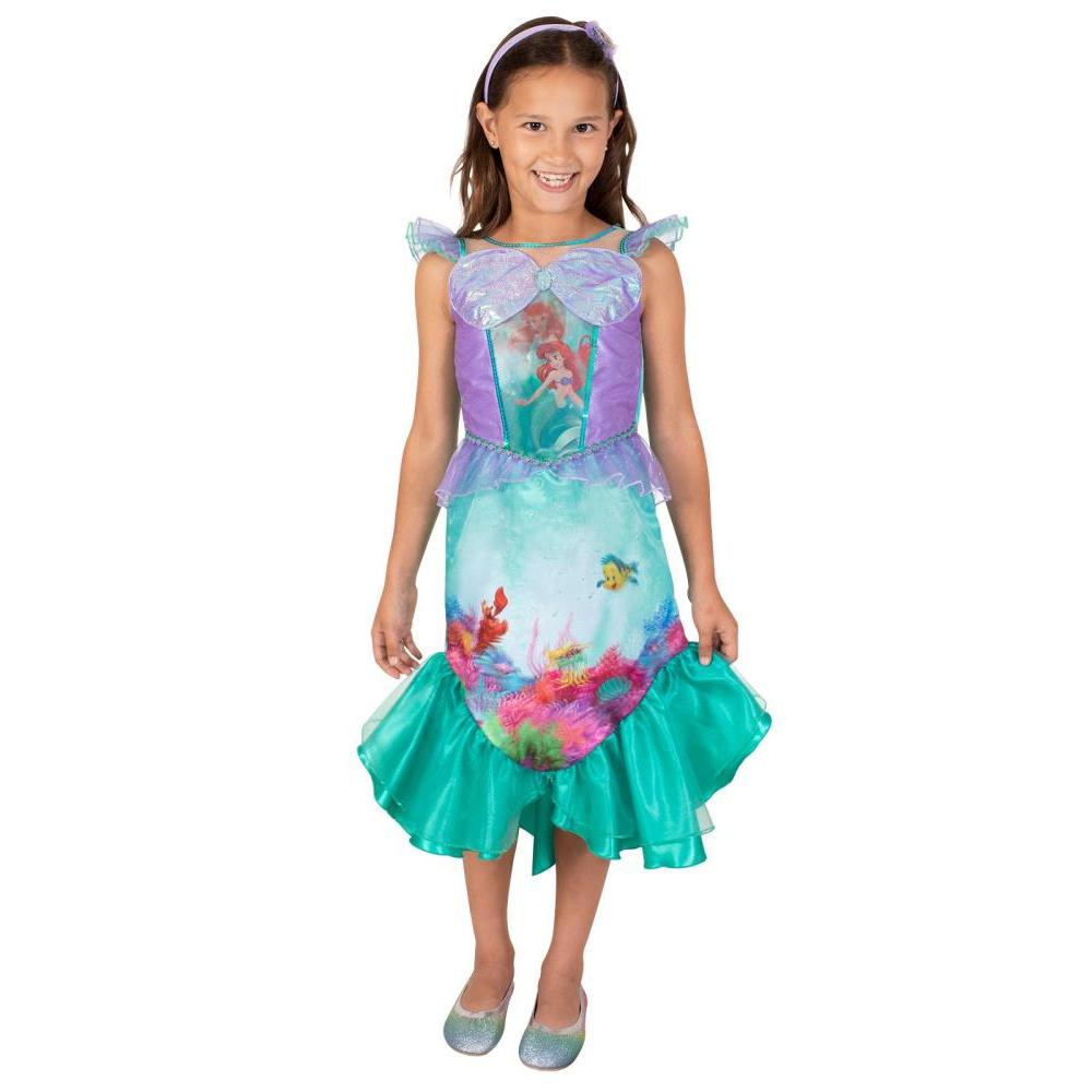 Disney Ariel Premium Little Mermaid Costume for Kids Official Princess Dress with Headband