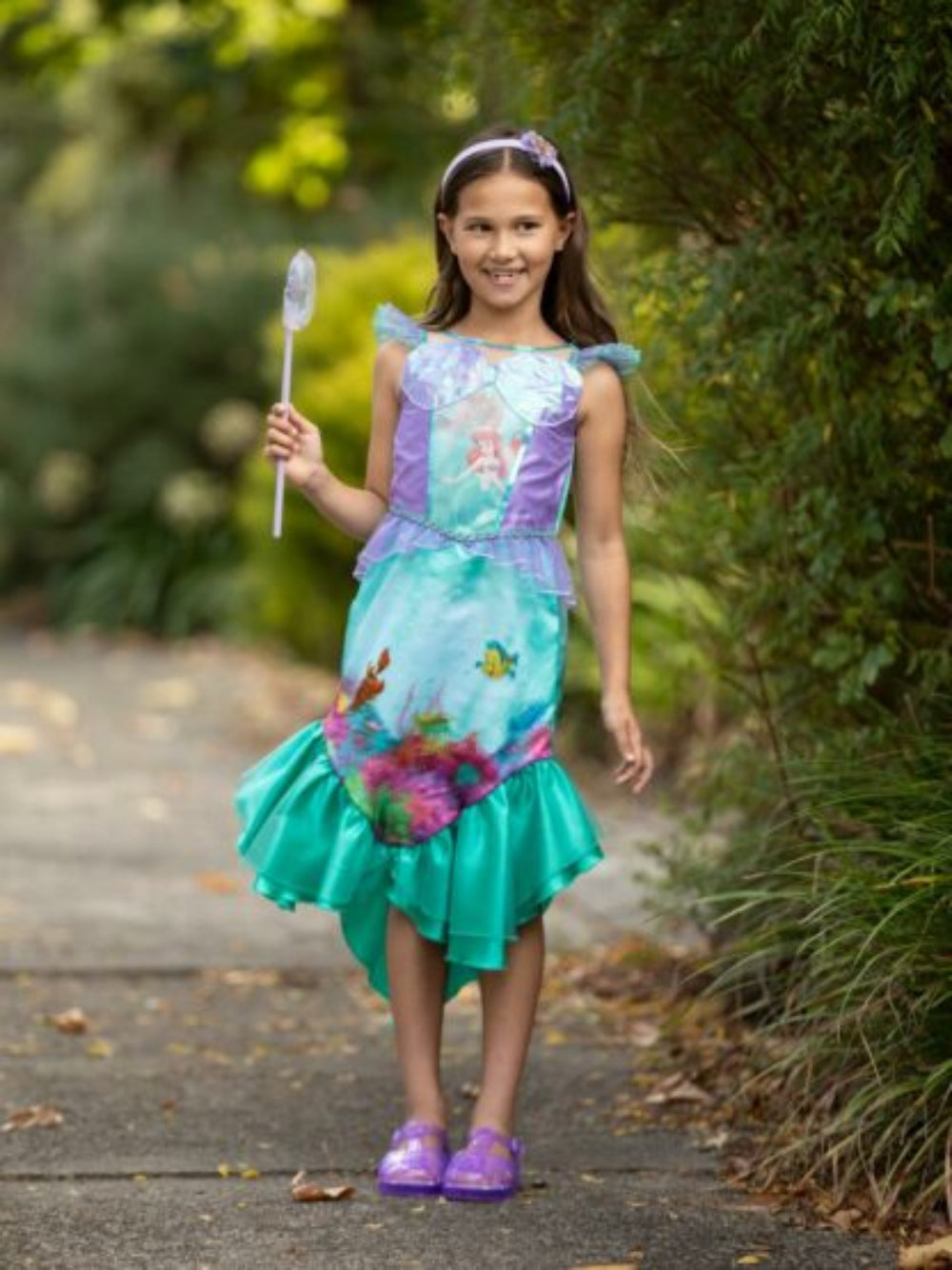 Disney Ariel Premium Little Mermaid Costume for Kids Official Princess Dress with Headband
