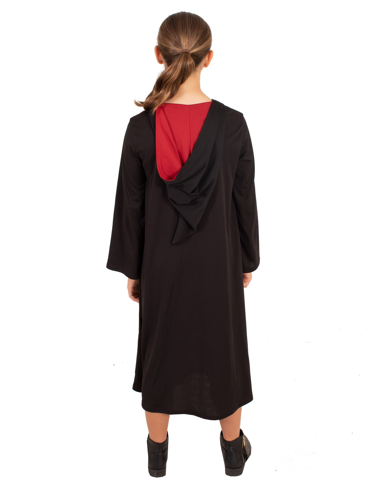 Hermione Granger Costume for Girls with Wand and Hooded Robe - Harry Potter Licensed - Red Colour