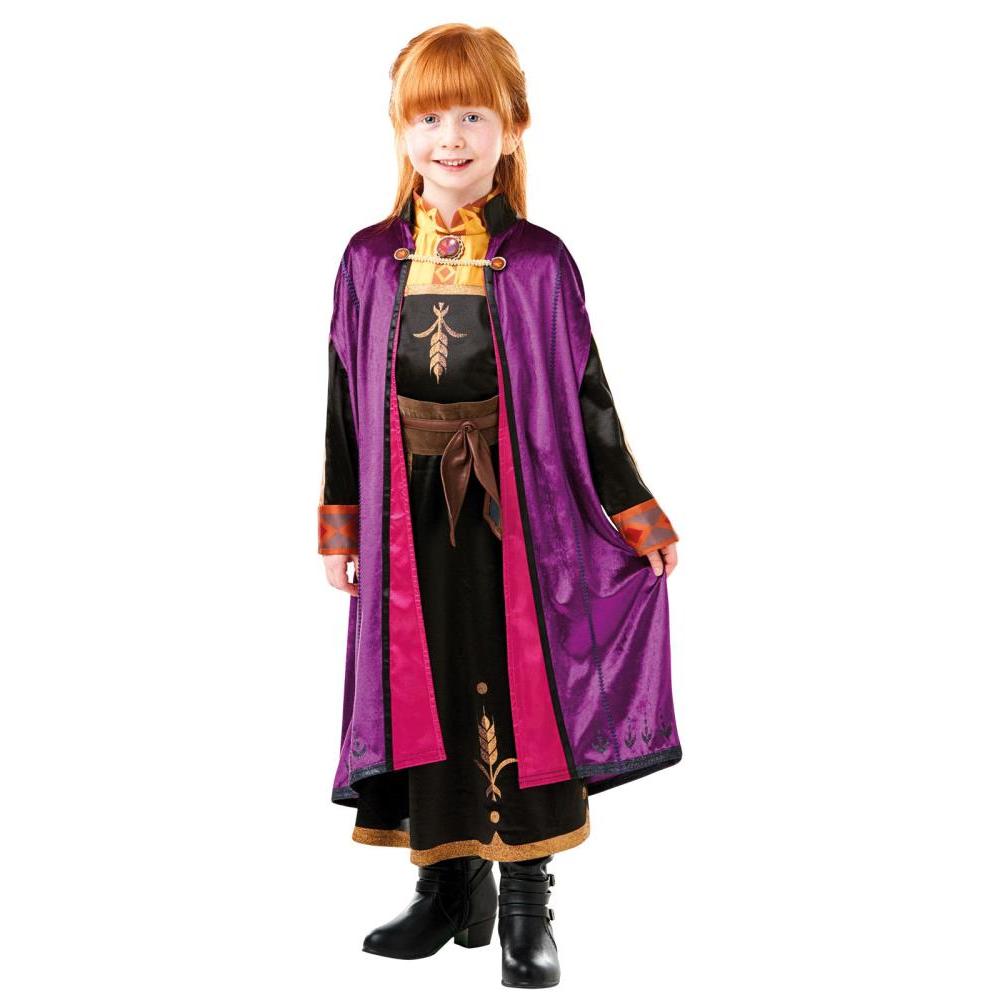 Anna Frozen 2 Deluxe Costume Child Disney Dress Cloak Brooch Purple Colour