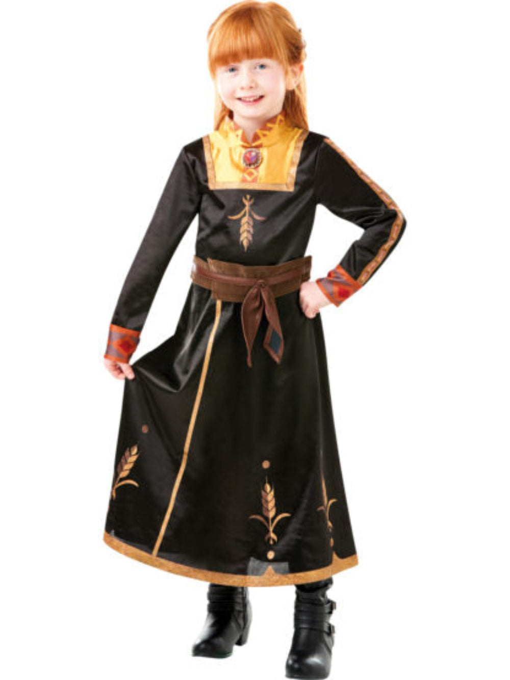 Anna Frozen 2 Deluxe Costume Child Disney Dress Cloak Brooch Purple Colour