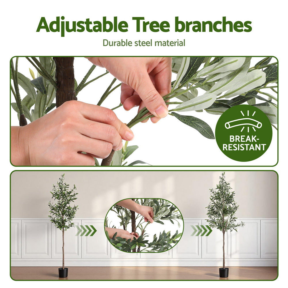 Artiss 180cm Artificial Olive Tree Faux Indoor Decor Artificial Plants Lifelike Plant 1.8M
