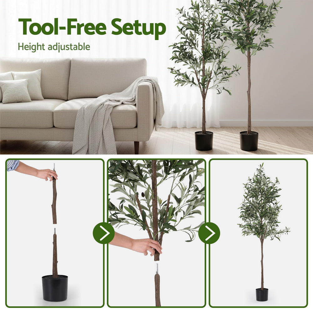 Artiss 180cm Artificial Olive Tree Faux Indoor Decor Artificial Plants Lifelike Plant 1.8M