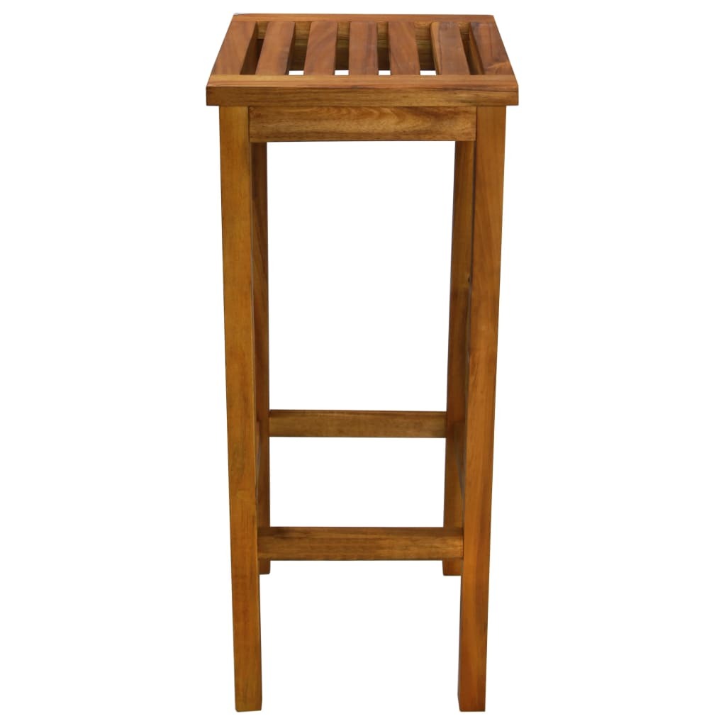 Wooden Outdoor Bar Chair 2 Pcs Solid Acacia Wood Weather Resistant Garden Stools