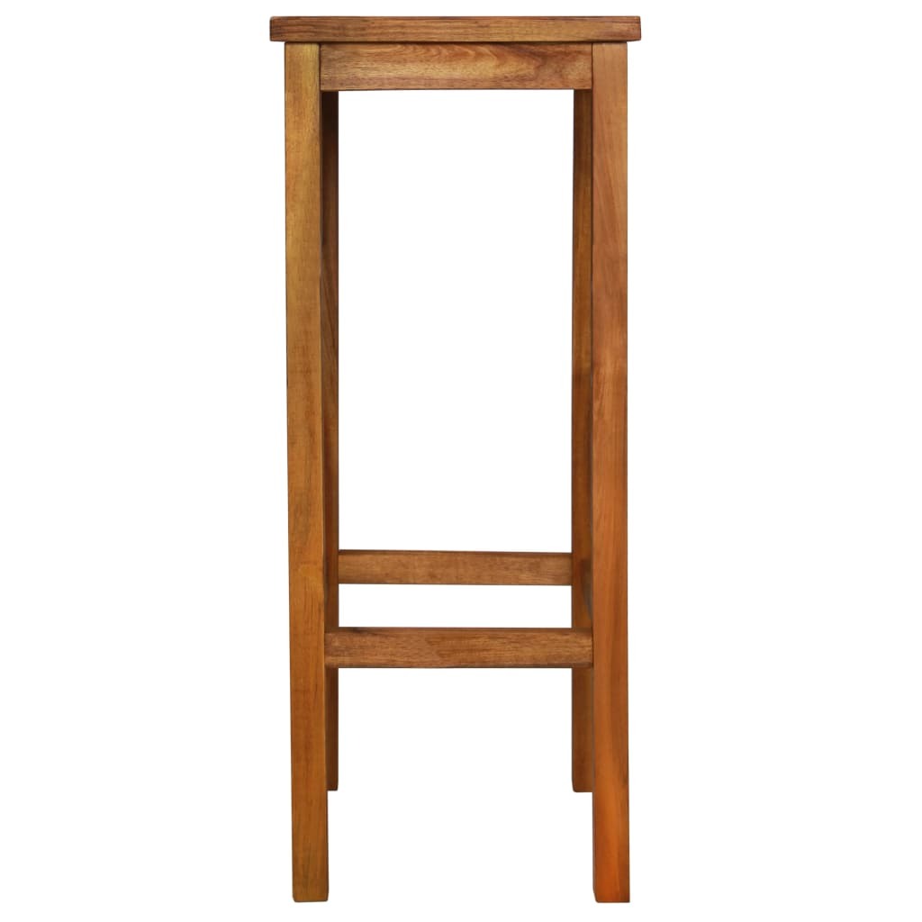 Wooden Outdoor Bar Chair 2 Pcs Solid Acacia Wood Weather Resistant Garden Stools