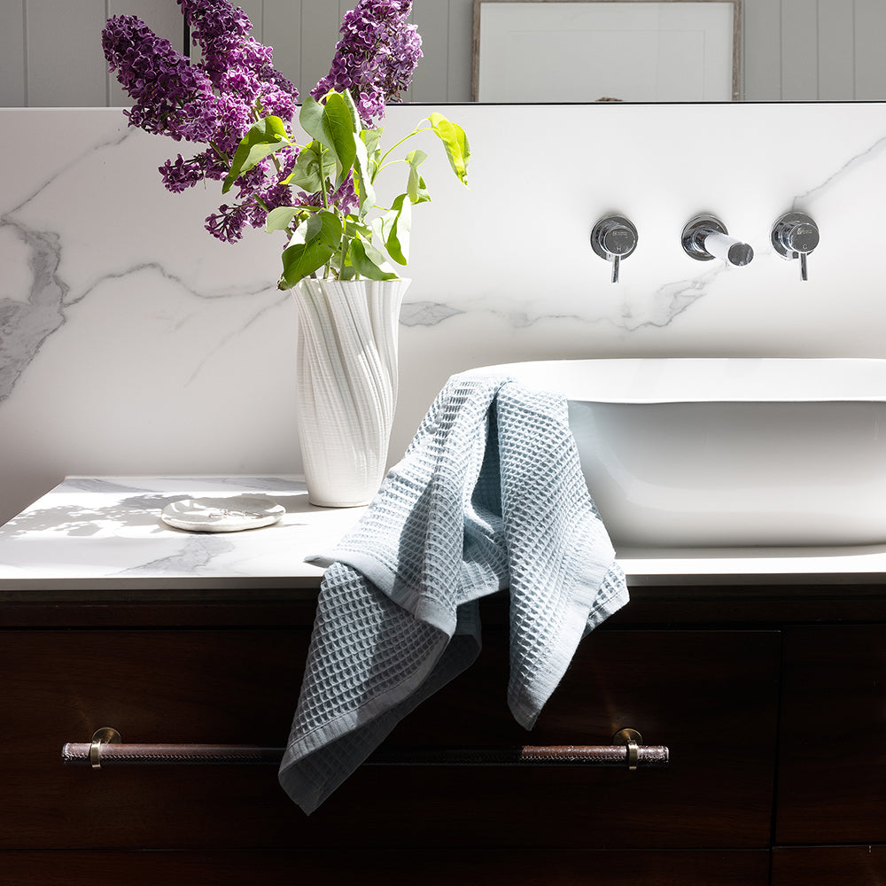 Bambury Waffle Hand Towel - Cloud
