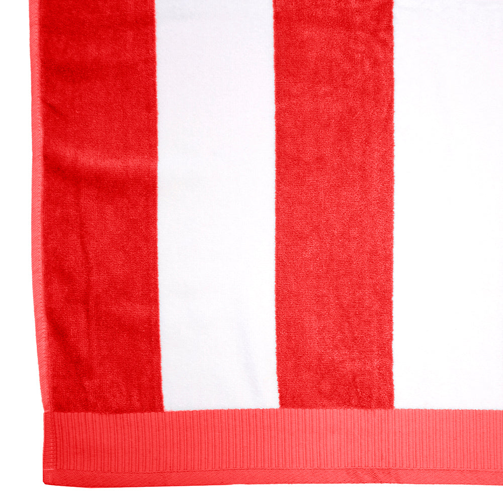 Bambury Classic Stripe Beach Towel - Poppy