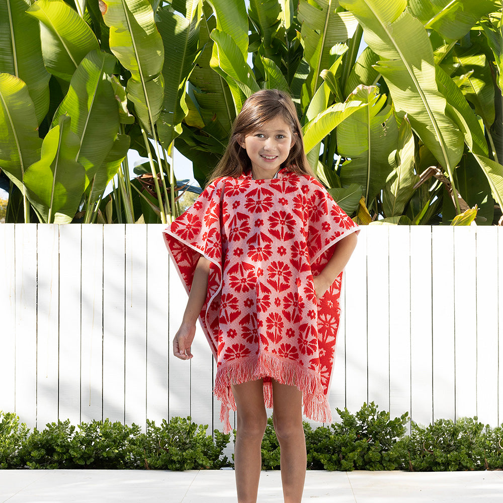 Bambury Flora Kids Poncho - Poppy