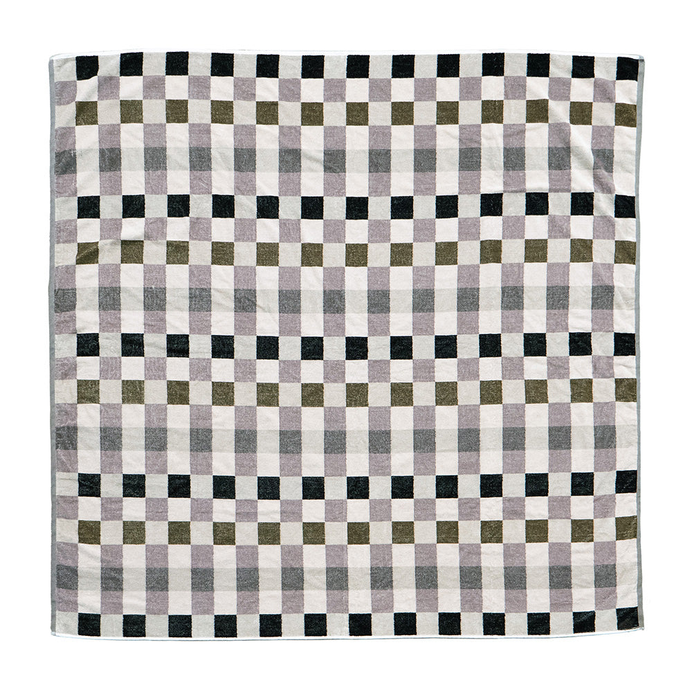 Bambury Jacquard Beach Blanket - Truffle Check