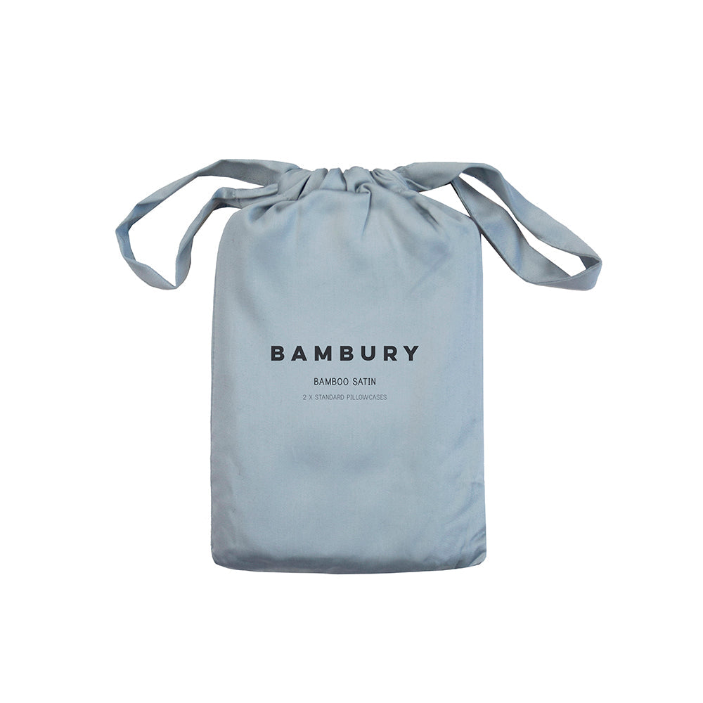 Bambury Bamboo Satin Pillowcases - Slate Blue