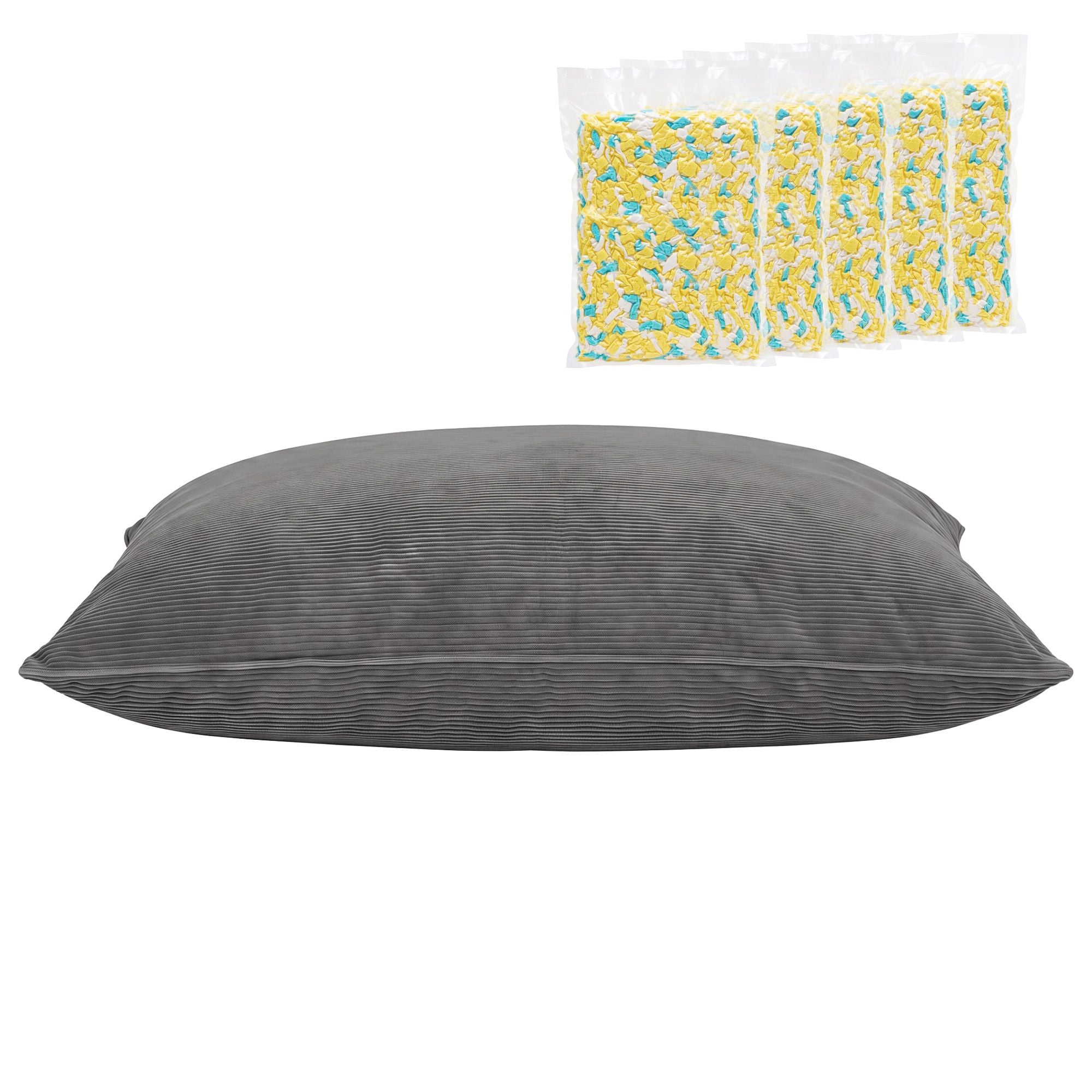 Artiss 3 in 1 Bean Bag Chair with Filler Convertible Bean Bag for Adults for Living Room Bedroom, Grey