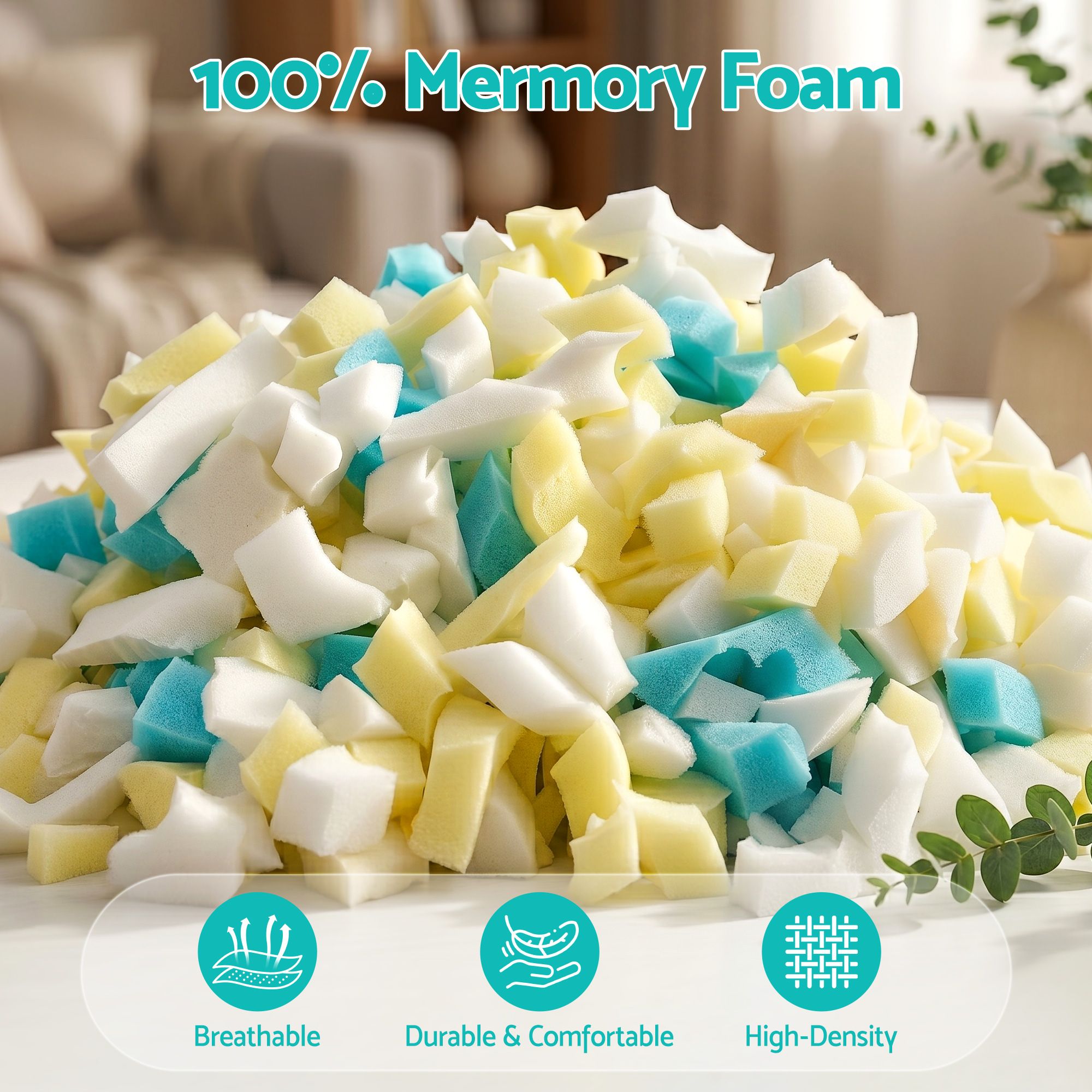 Artiss 5lbs Shredded Memory Foam Bean Bag Filler Soft High-Density Stuffing