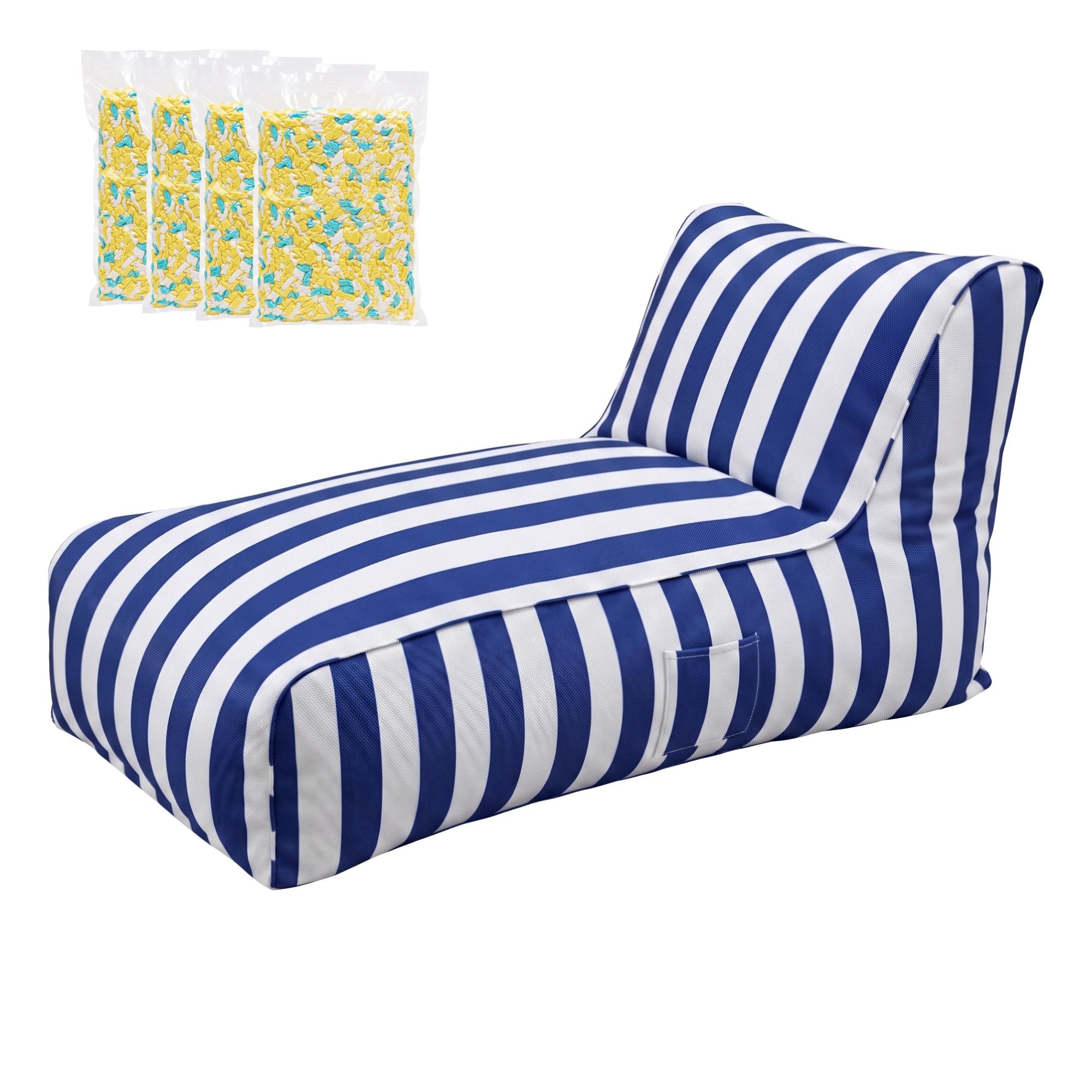 Artiss Outdoor Bean Bag Chair with Filler Splash-Proof Beanbag Lounge DIY Stuffed Animal Storage Bean Bag Washable, Blue