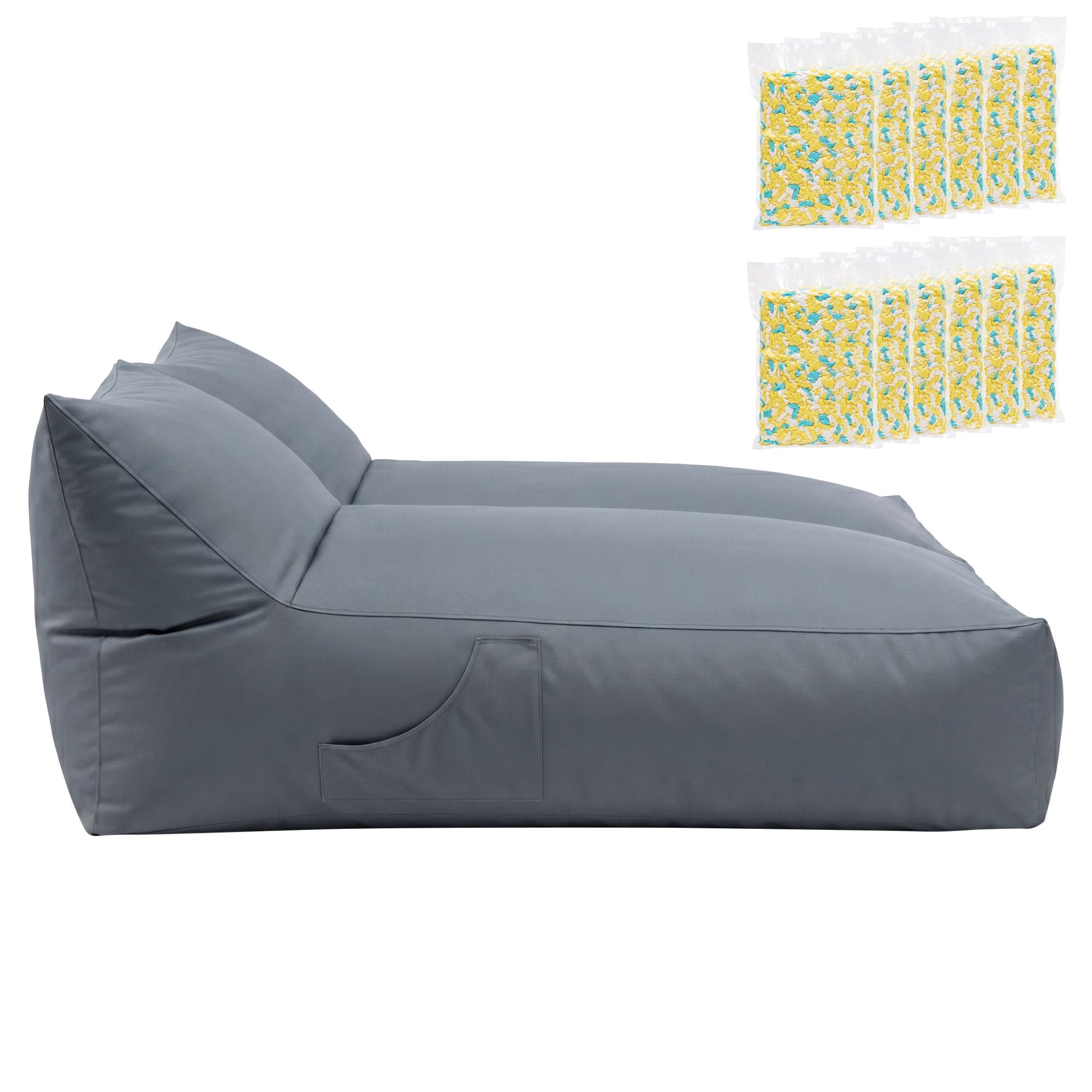 Artiss Outdoor Bean Bag Chair with Filler 2 Seater Beanbag Lounge Adults Splash-Proof Large Bean Bag Cover with Filling Grey