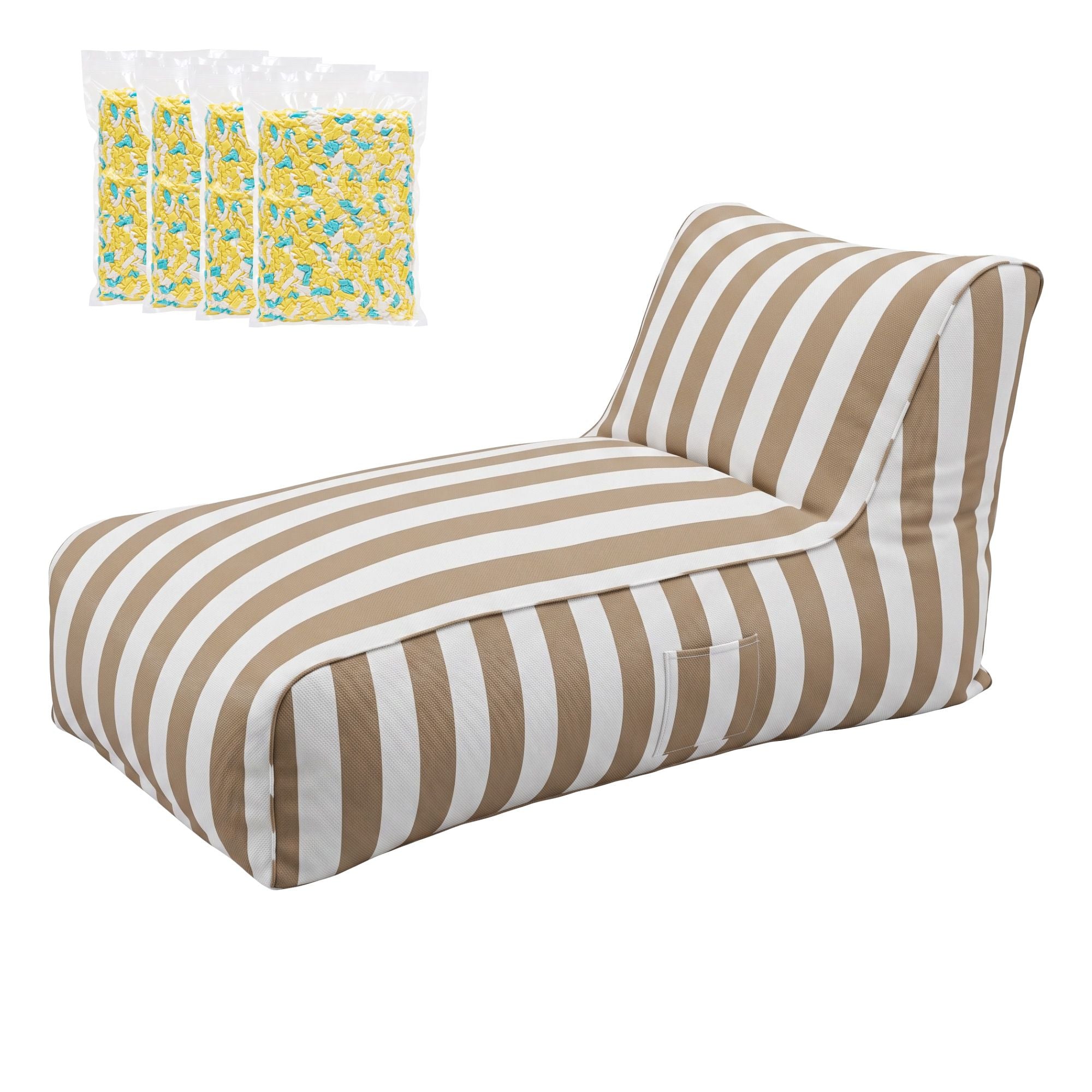 Artiss Outdoor Bean Bag Chair with Filler Splash-Proof Beanbag Lounge DIY Stuffed Animal Storage Bean Bag Washable, Taupe