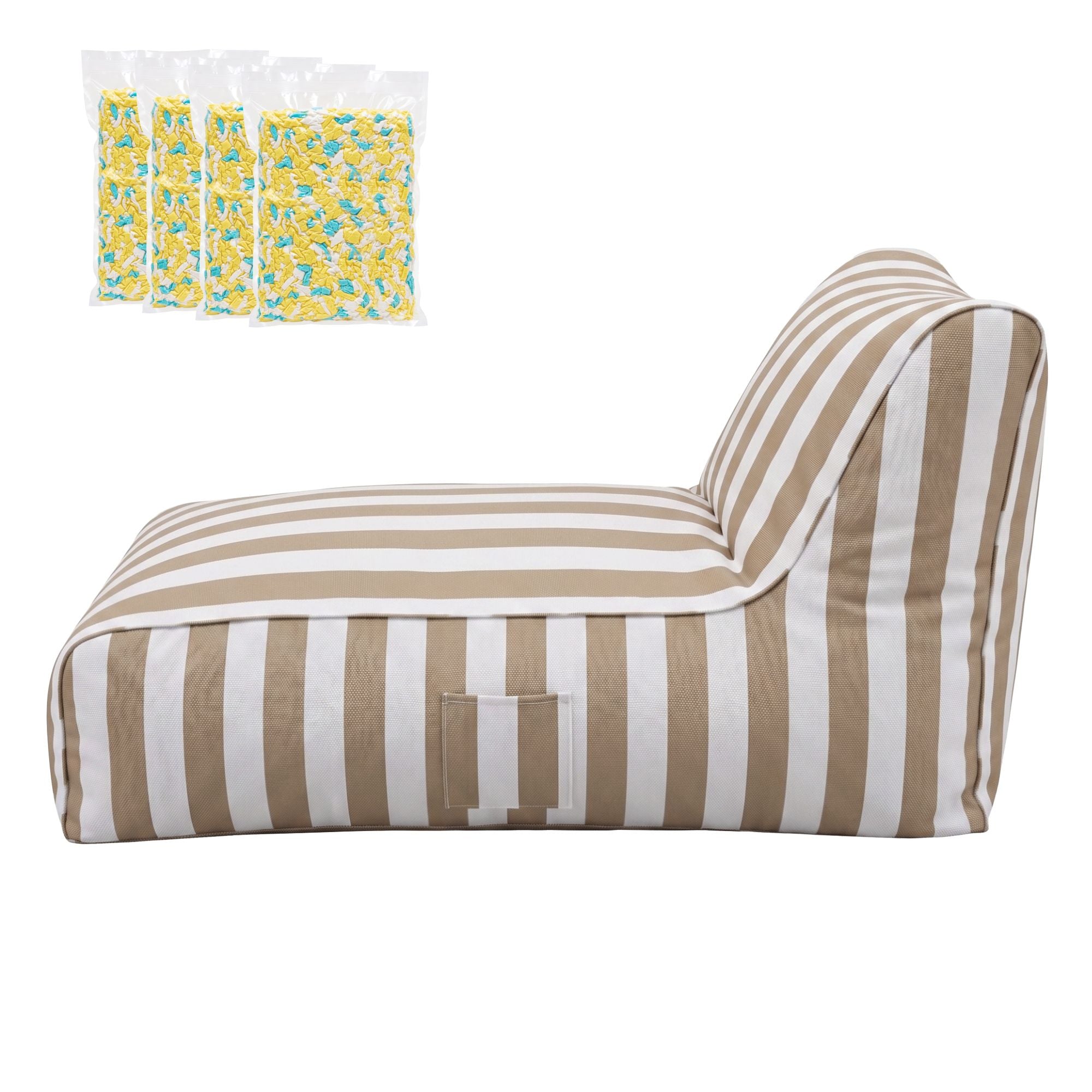 Artiss Outdoor Bean Bag Chair with Filler Splash-Proof Beanbag Lounge DIY Stuffed Animal Storage Bean Bag Washable, Taupe