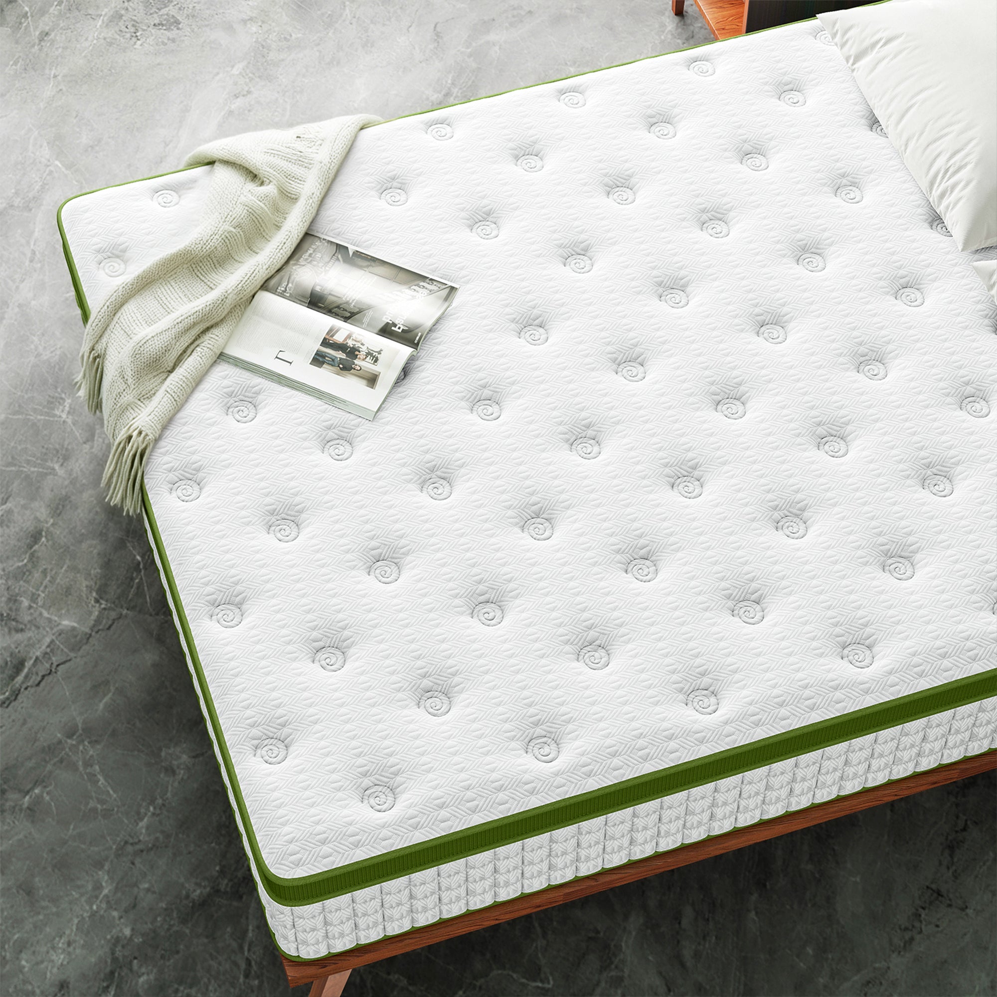 Artiss Single Bed Frame with Hybrid Mattress Set 30cm Medium Firm Platform Headboard