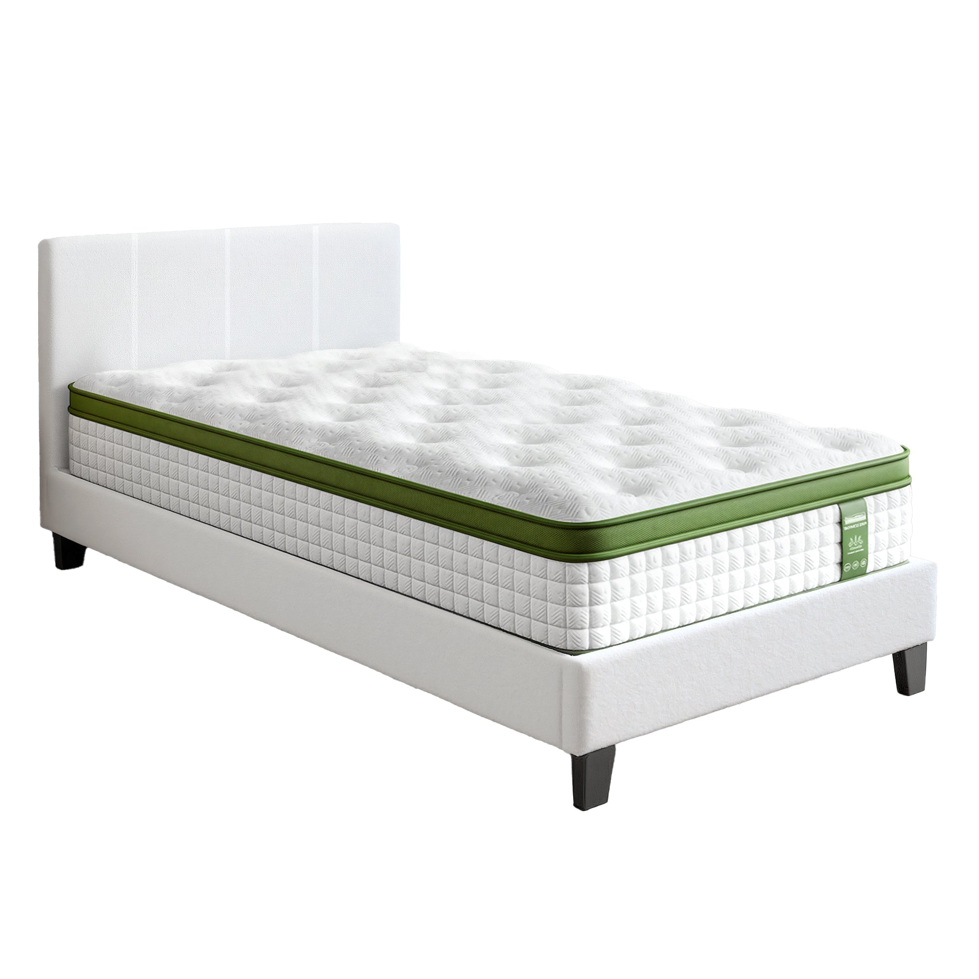 Artiss Single Bed Frame with Hybrid Mattress Set 30cm Medium Firm Platform Headboard
