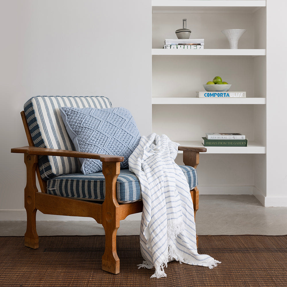 Bambury Anka Square Cushion - Blue