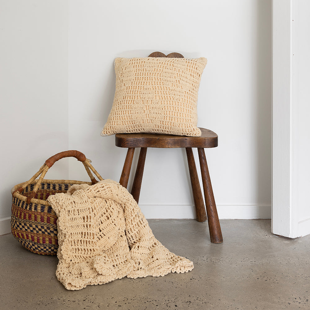 Bambury Callista Throw - Custard