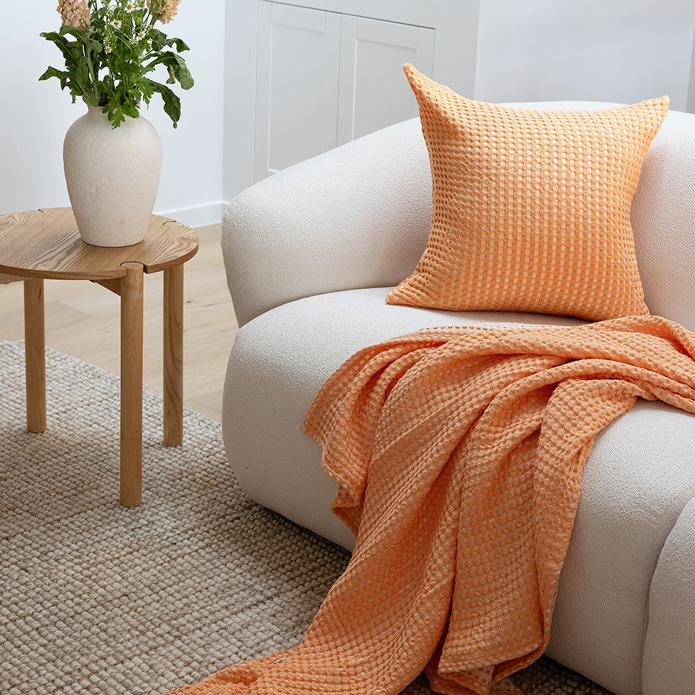 Bambury Dora Square Cushion - Peach