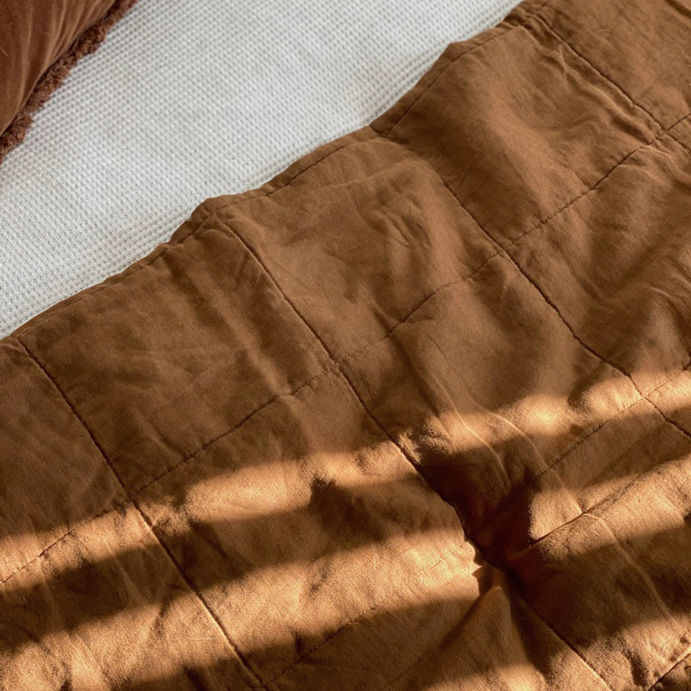 Bambury French Flax Linen Quilted Coverlet