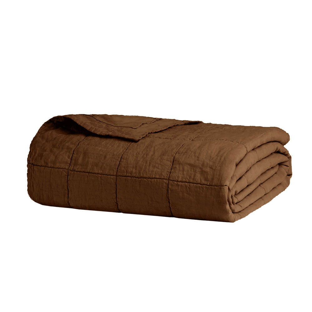 Bambury French Flax Linen Quilted Coverlet