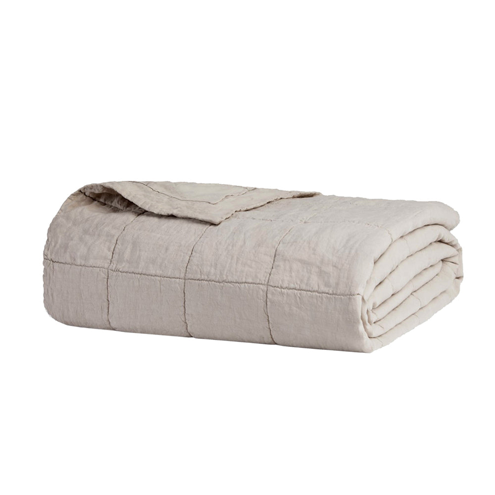 Bambury French Flax Linen Quilted Coverlet