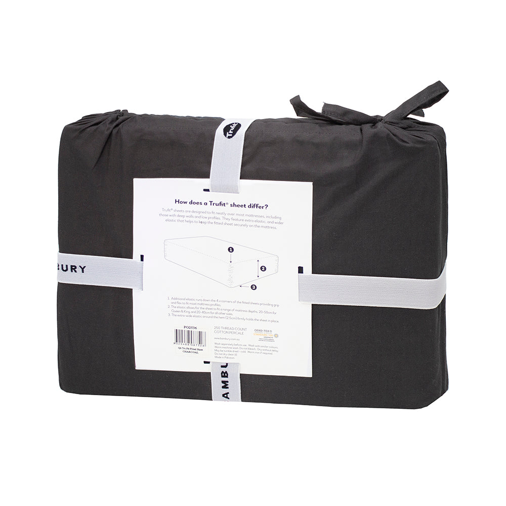 Bambury Tru Fit Sheet Set - Charcoal