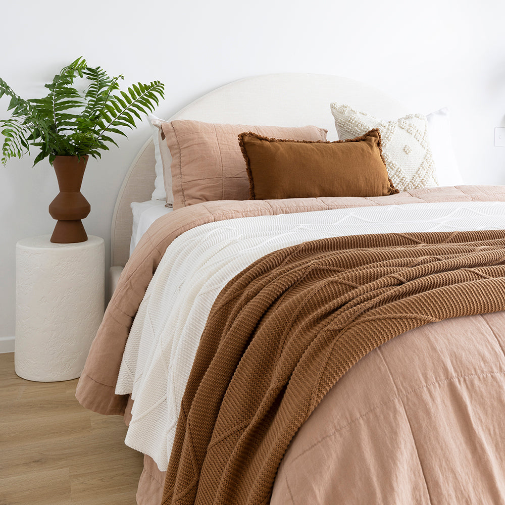 Bambury French Flax Linen Quilted Coverlet