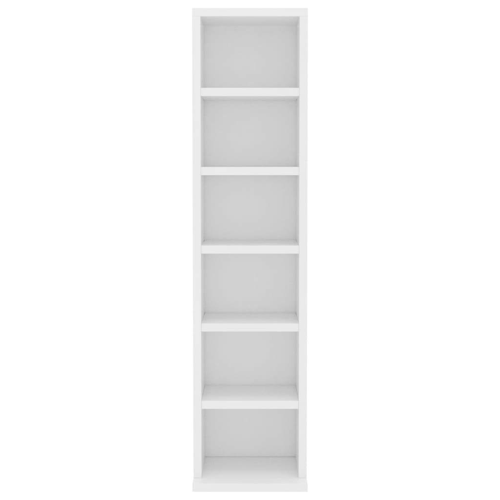 CD Cabinet 6 Shelves Media Open Shelf Storage Rack White