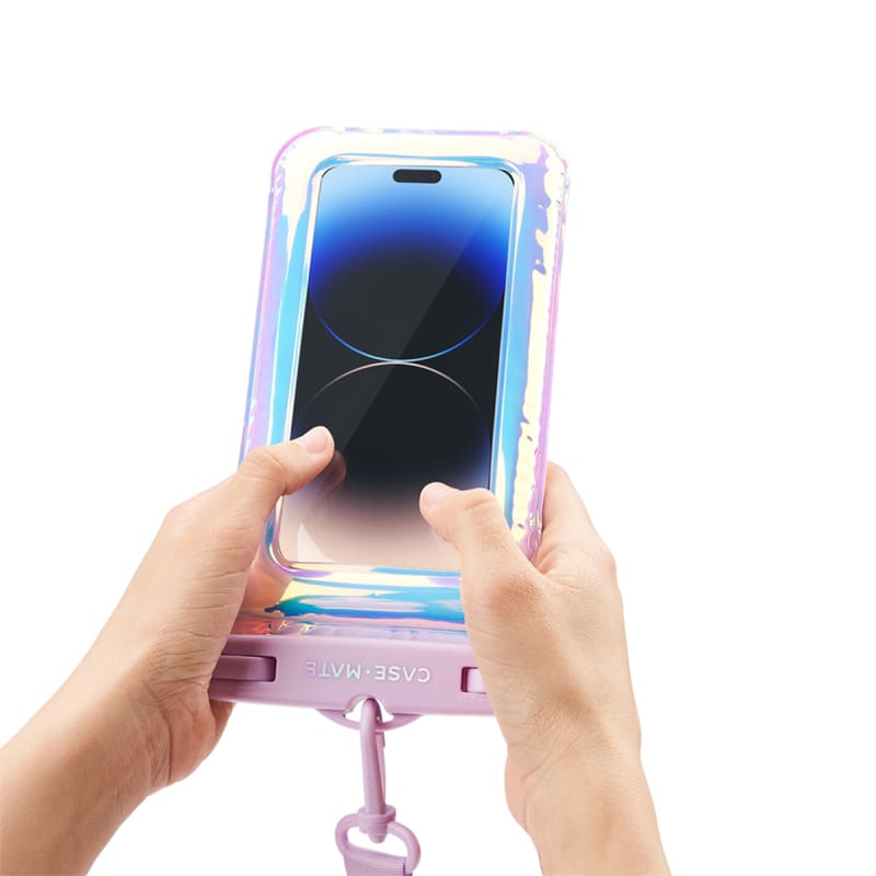 Case-Mate Waterproof Floating Pouch – Universal Fit, Sand Dollar & Soap Bubble