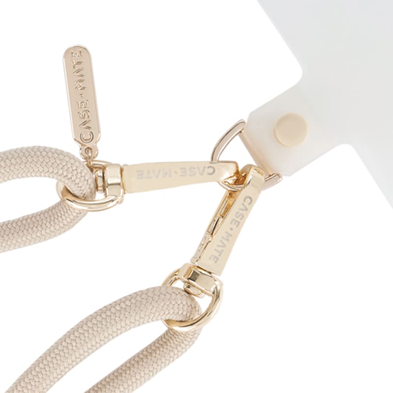 Case-Mate Phone Crossbody – Taupe Rope & Gold Chain
