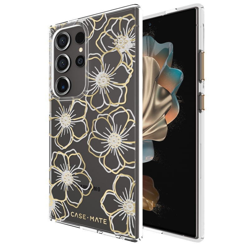 Case-Mate Floral Gems Case for Samsung Galaxy S24 Series – Gold