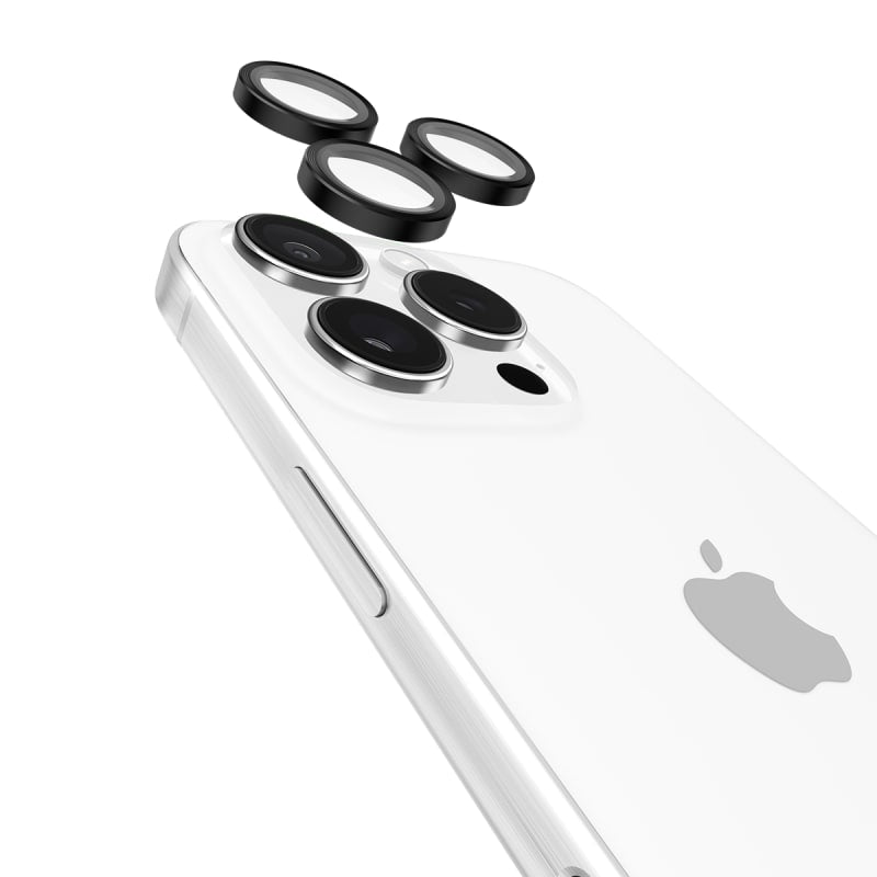 Case-Mate Aluminum Lens Protector for iPhone 15 & 16 Series – Black & Twinkle