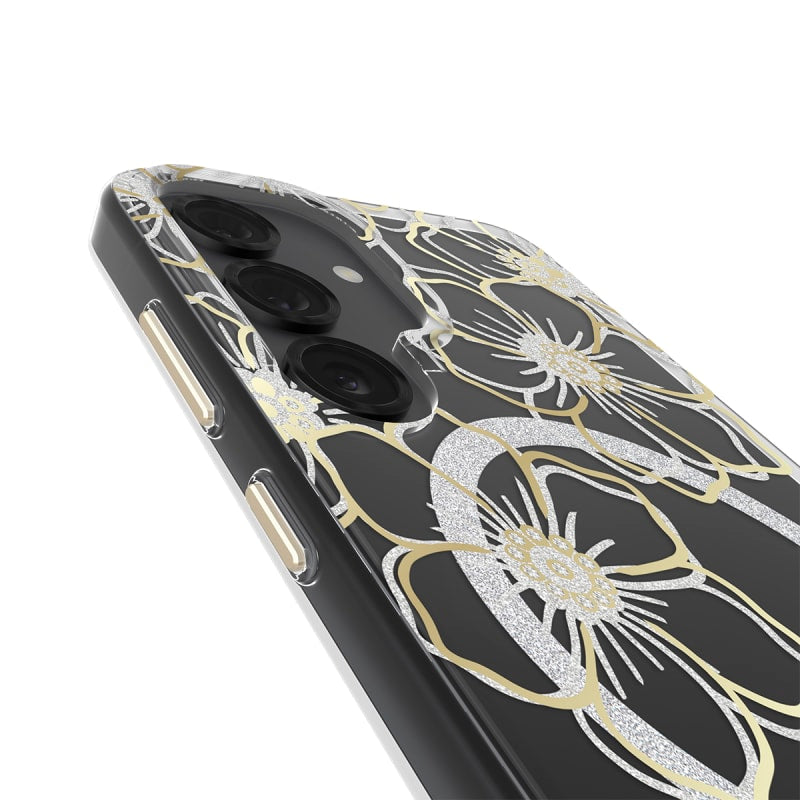 Case-Mate Floral Gems Case with Magnet for Samsung Galaxy S25 Series – Gold