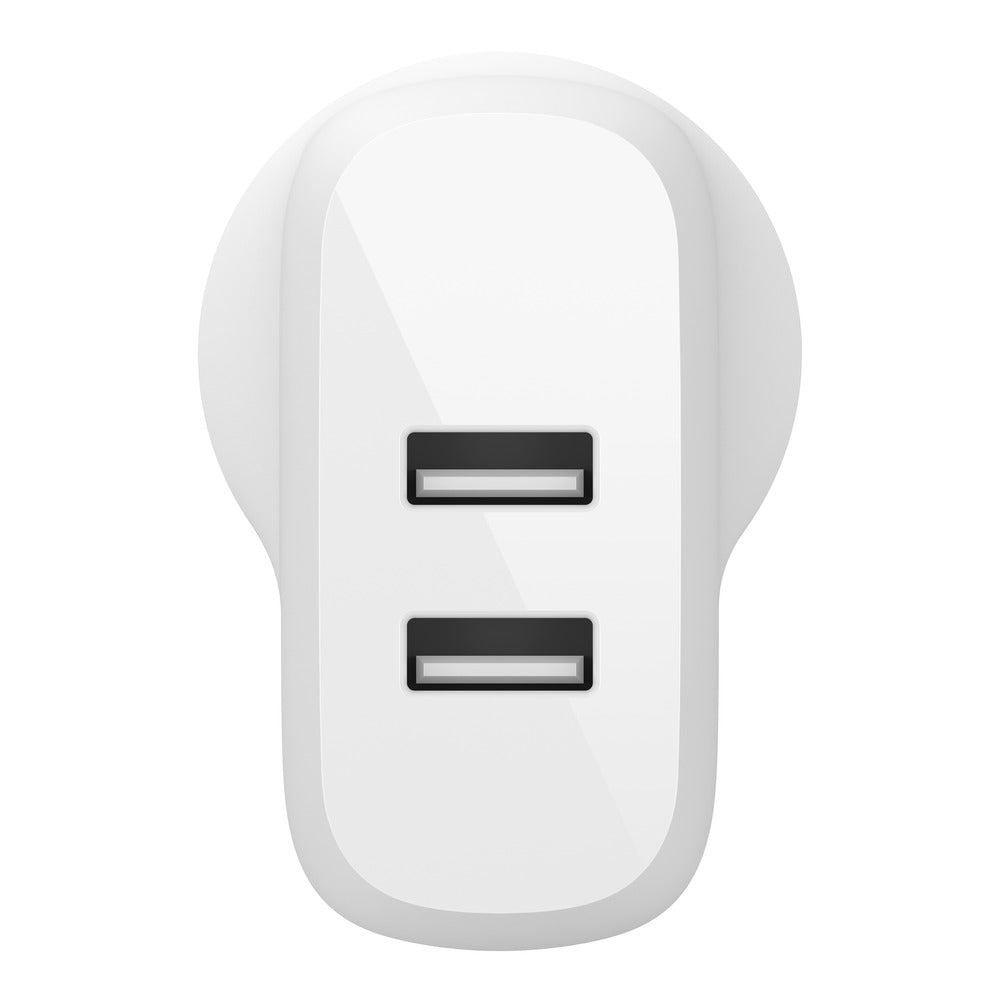 Belkin BOOSTCHARGE Dual USB-A Wall Charger 24W + Lightning to USB-A CableFor Apple Devices - White