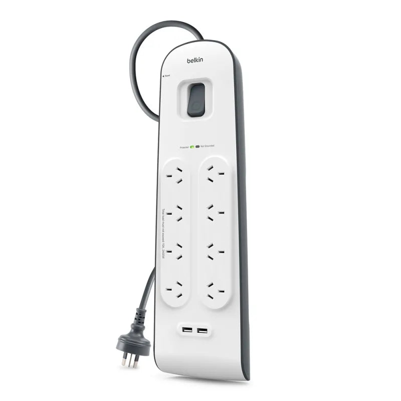 Belkin 2.4 Amp 4-Outlet with 2 USB Ports Surge Board Universally compatible - White