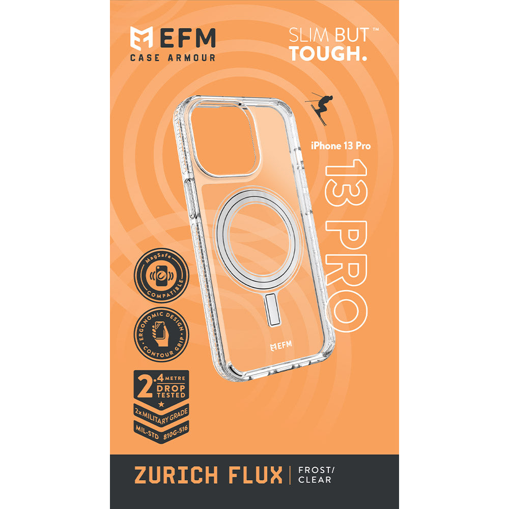 EFM Zurich Flux Case Armour with MagSafe for iPhone 13 Pro – Frost Clear