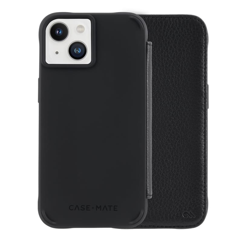 Case-Mate Leather Folio Wallet MagSafe Case iPhone 14 Series - Black