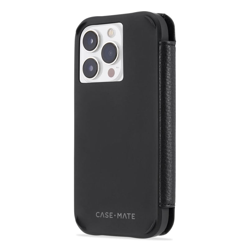 Case-Mate Leather Folio Wallet MagSafe Case iPhone 14 Series - Black
