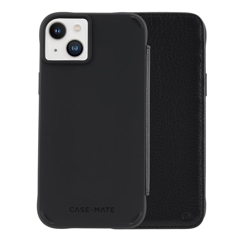 Case-Mate Leather Folio Wallet MagSafe Case iPhone 14 Series - Black