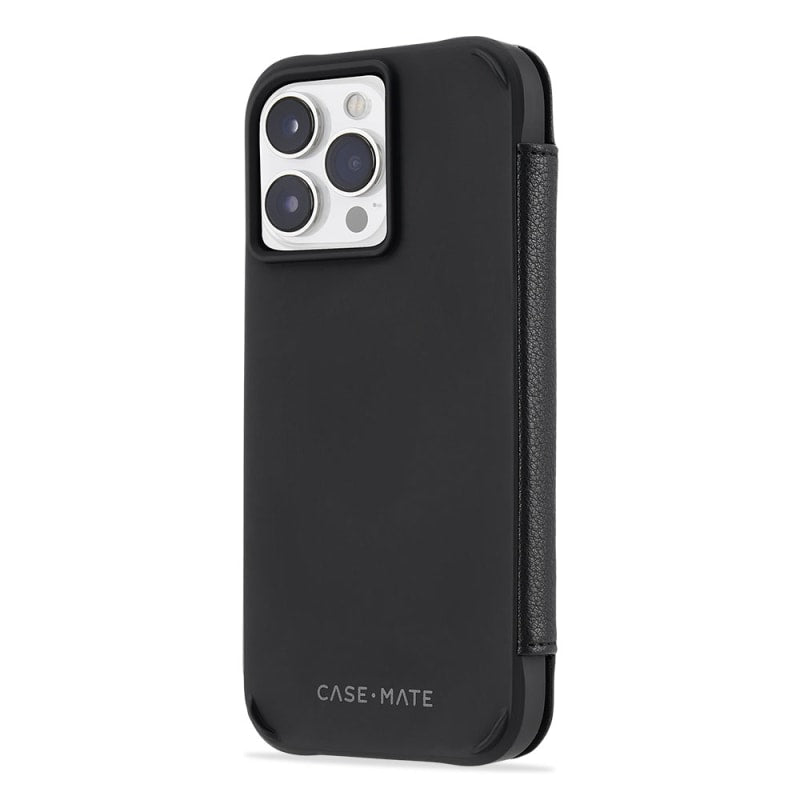 Case-Mate Leather Folio Wallet MagSafe Case iPhone 14 Series - Black