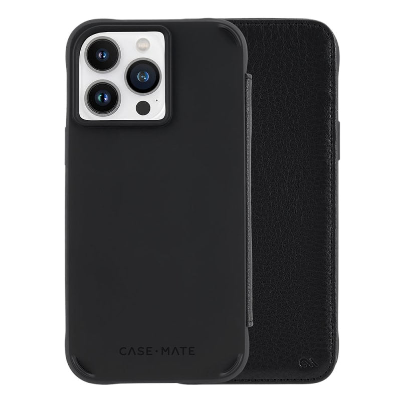 Case-Mate Leather Folio Wallet MagSafe Case iPhone 14 Series - Black