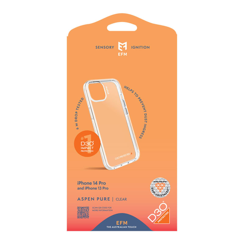 EFM Aspen Pure Case Armour with D3O Crystalex for iPhone 13 & 14 Series