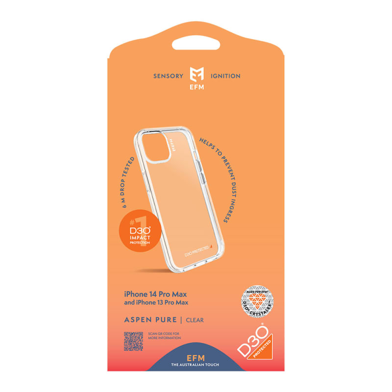 EFM Aspen Pure Case Armour with D3O Crystalex for iPhone 13 & 14 Series