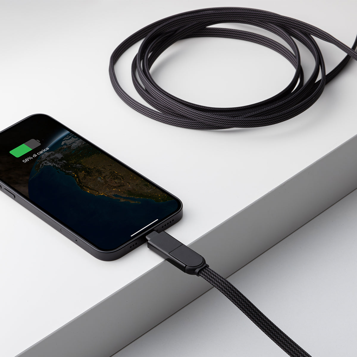 inCharge XL 3m Multi Charging Cable – 100W Fast Charging, Lightning &amp; Type-C