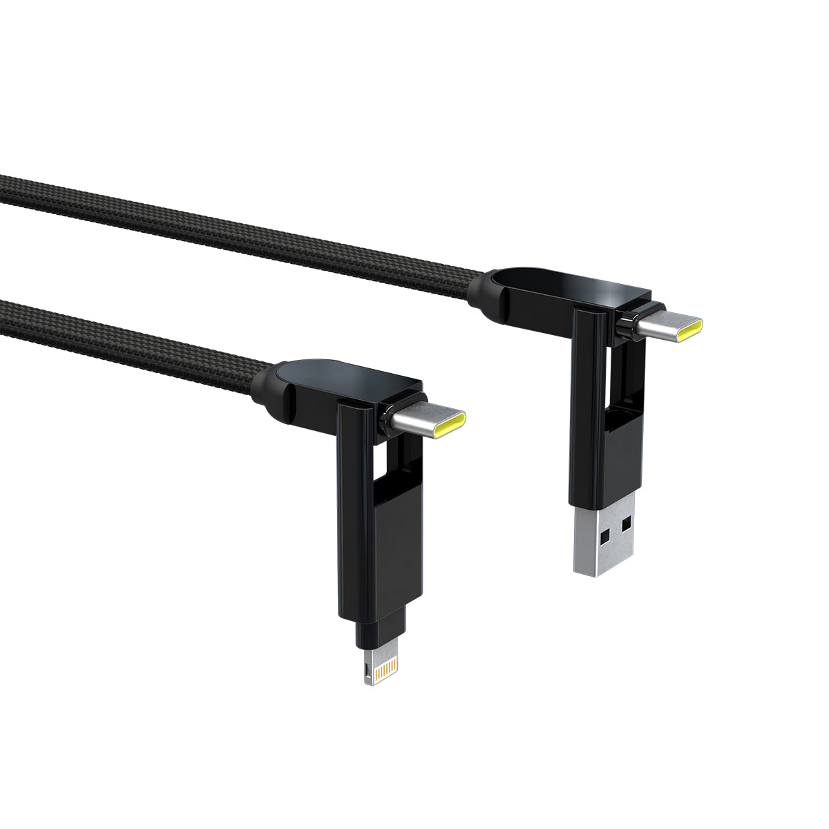 Rolling Square inCharge XL 100W 6 in 1 Travel Charging Cable - 2M- Urban Black